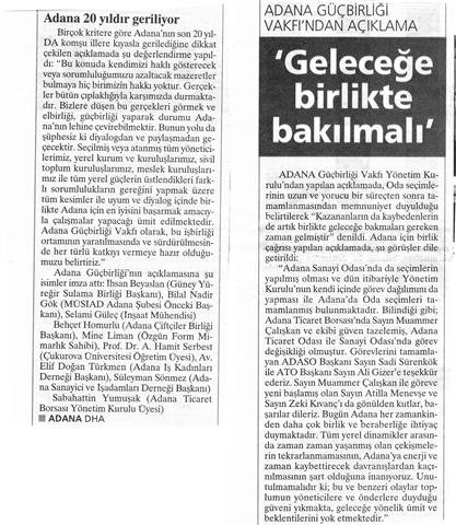 Milliyet Gazetesi\'GELECEĞE BİRLİKTE BAKILMALI\'